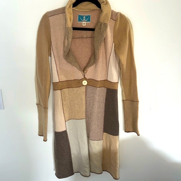 Recycled Anthropologie BURNING TORCH DUSTER CARDIGAN RARE Cashmere sweater